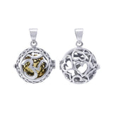 Global Harmony in Om ~16mm chiming harmony ball with a 25mm Sterling Silver Jewelry Pendant cage