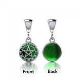 Pentacle with Moon Phases Sterling Silver Flip Pendant TPD477