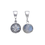 Pentacle with Moon Phases Sterling Silver Flip Pendant TPD477
