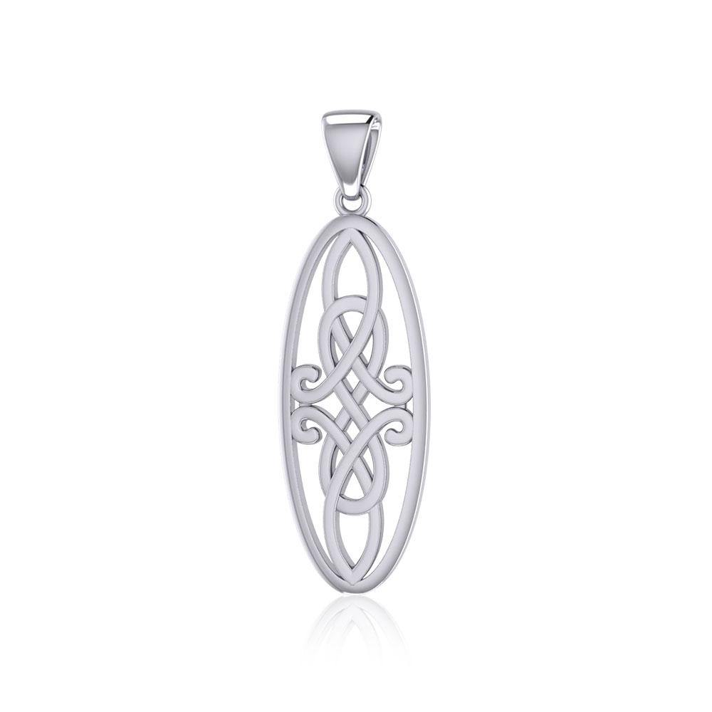 Celtic Woven Design in Oval Shape Silver Pendant TPD5233 - Jewelry