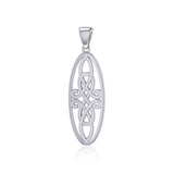 Celtic Woven Design in Oval Shape Silver Pendant TPD5233 - Jewelry