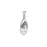 Horse Over Heart Gemstone Silver Pendant TPD5291 - Jewelry