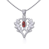 Thistle Silver Pendant with Gemstone TPD5295 - Jewelry