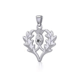 Thistle Silver Pendant with Gemstone TPD5295 - Jewelry