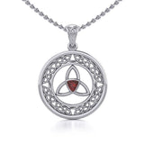 Celtic Trinity Knot Pendant with Gemstone TPD5296 - Jewelry