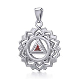 Crown Chakra with Recovery Gemstone Symbols Silver Pendant TPD5307
