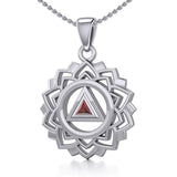 Crown Chakra with Recovery Gemstone Symbols Silver Pendant TPD5307 - Jewelry