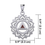 Crown Chakra with Recovery Gemstone Symbols Silver Pendant TPD5307 - Jewelry