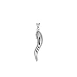 Italian Horn Good Luck Charm Silver Pendant Medium Version TPD5351