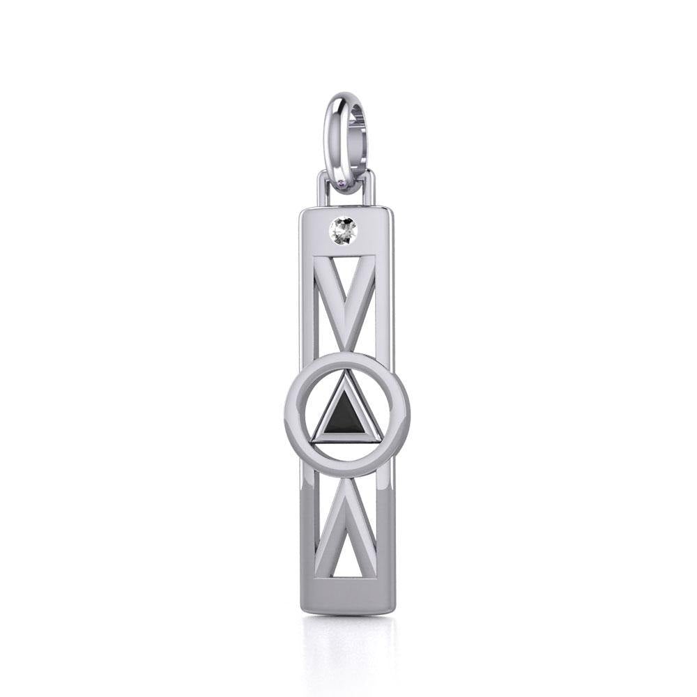 Modern Recovery Silver Pendant with Gemstone TPD5355 - Jewelry