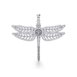 The Celtic Dragonfly with Om Symbol Silver Pendant TPD5384