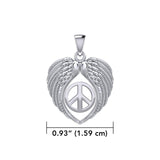 Feel the Tranquil in Angels Wings Silver Pendant with Peace TPD5455 - Jewelry