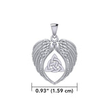 Feel the Tranquil in Angels Wings Silver Pendant with Triquetra TPD5457 - Jewelry