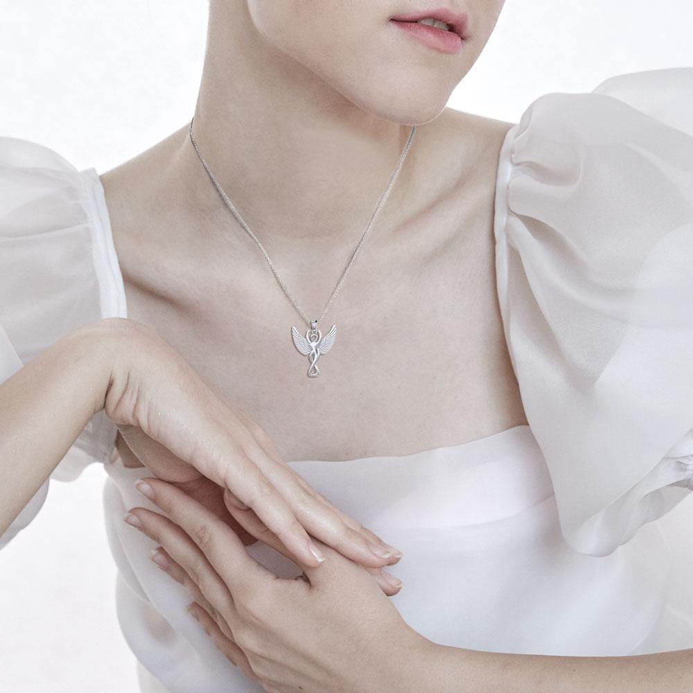 Silver Winged Goddess Pendant TPD5470 - Jewelry