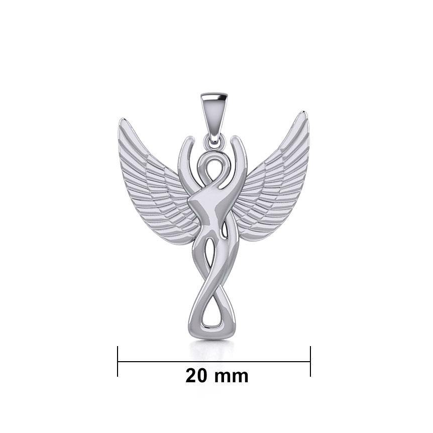 Silver Winged Goddess Pendant TPD5470 - Jewelry