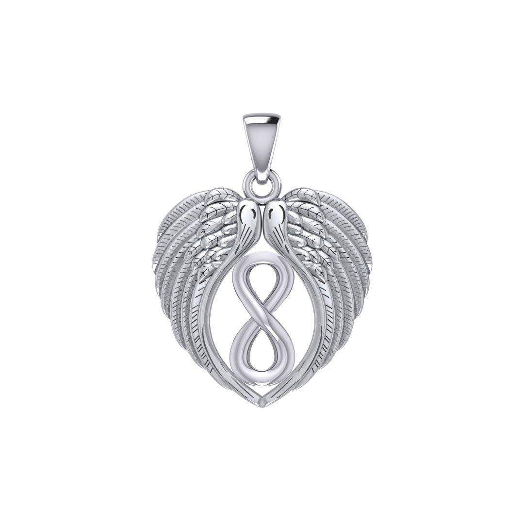 Feel the Tranquil in Angels Wings Silver Pendant with Infinity TPD5479 - Jewelry