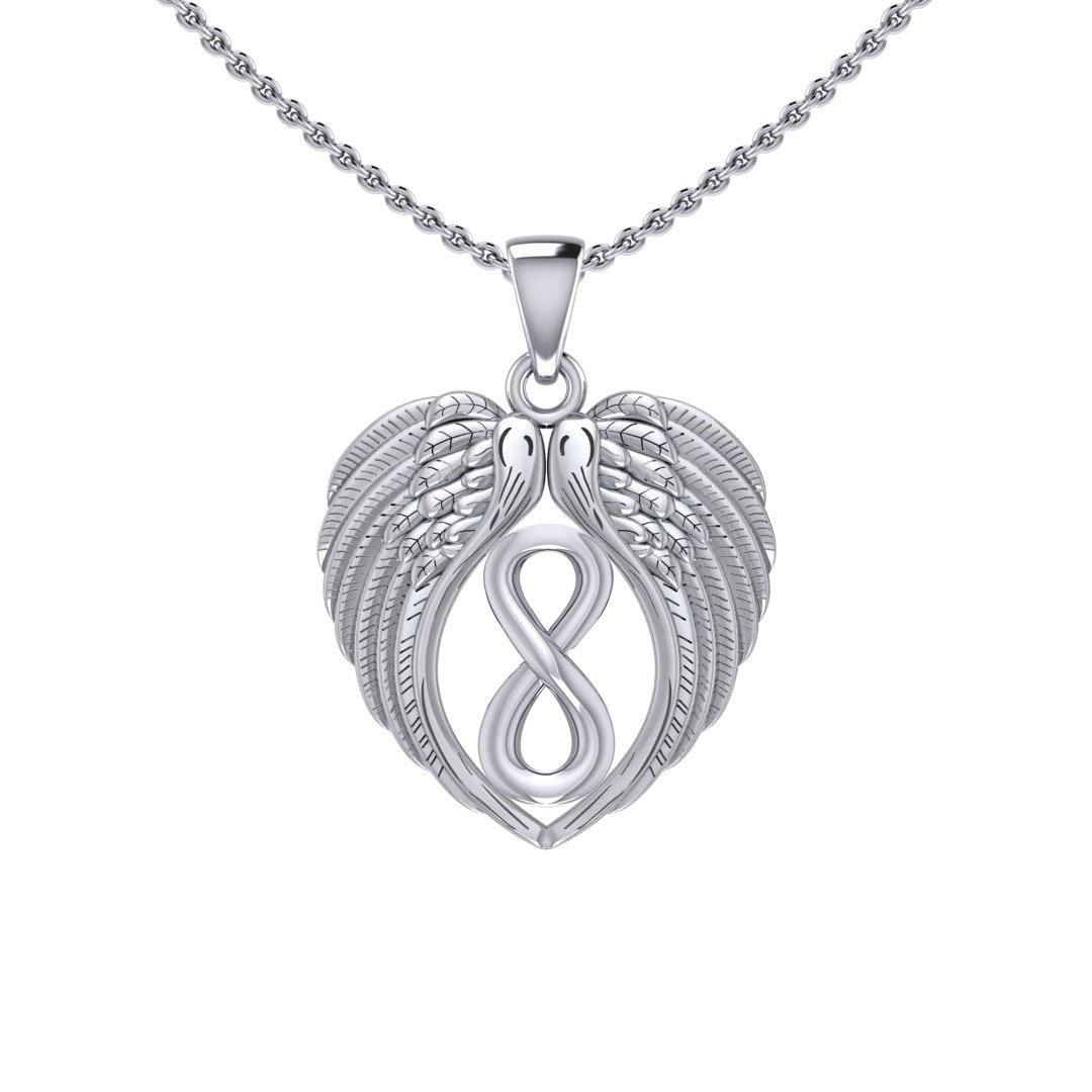 Feel the Tranquil in Angels Wings Silver Pendant with Infinity TPD5479 - Jewelry