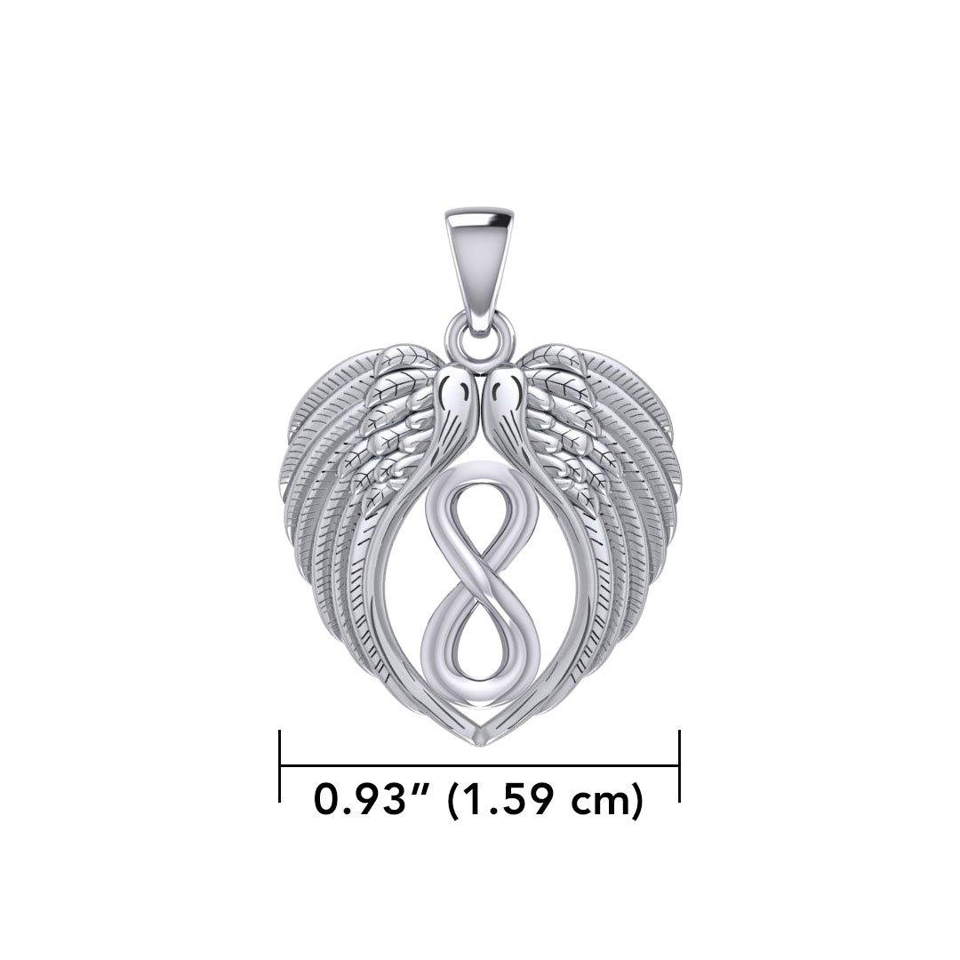 Feel the Tranquil in Angels Wings Silver Pendant with Infinity TPD5479 - Jewelry
