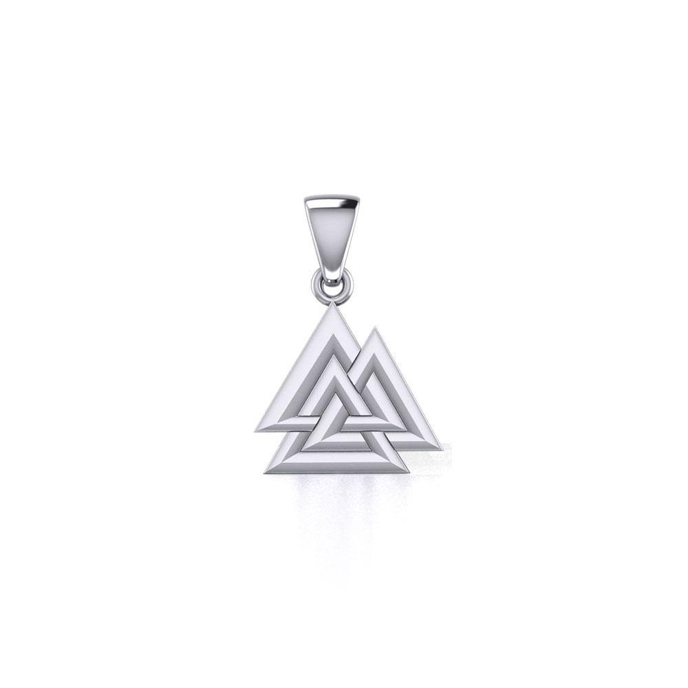 Sterling Silver Viking Valknut Small Pendant Jewelry TPD5614 - Jewelry