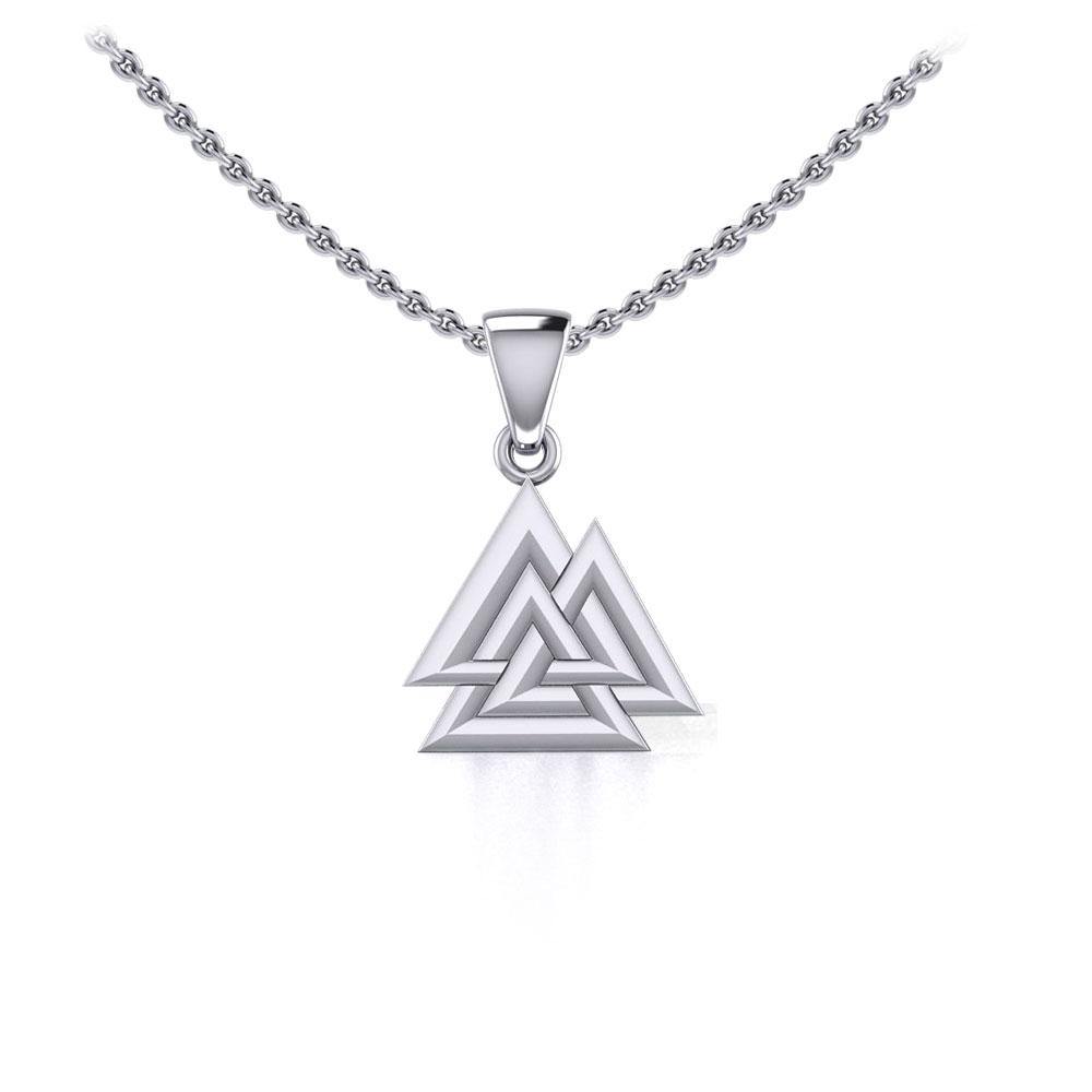 Sterling Silver Viking Valknut Small Pendant Jewelry TPD5614 - Jewelry