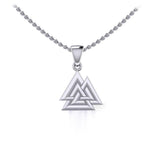 Sterling Silver Viking Valknut Small Pendant Jewelry TPD5614 - Jewelry