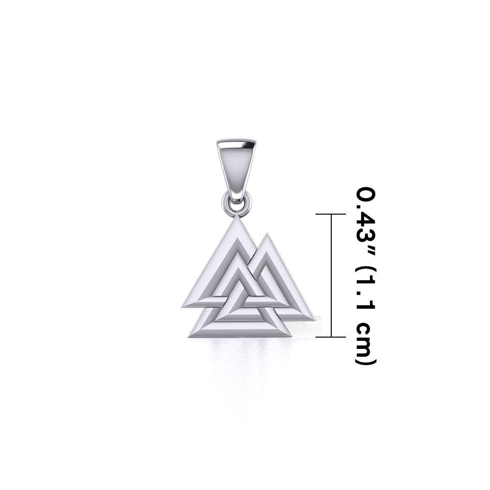 Sterling Silver Viking Valknut Small Pendant Jewelry TPD5614 - Jewelry
