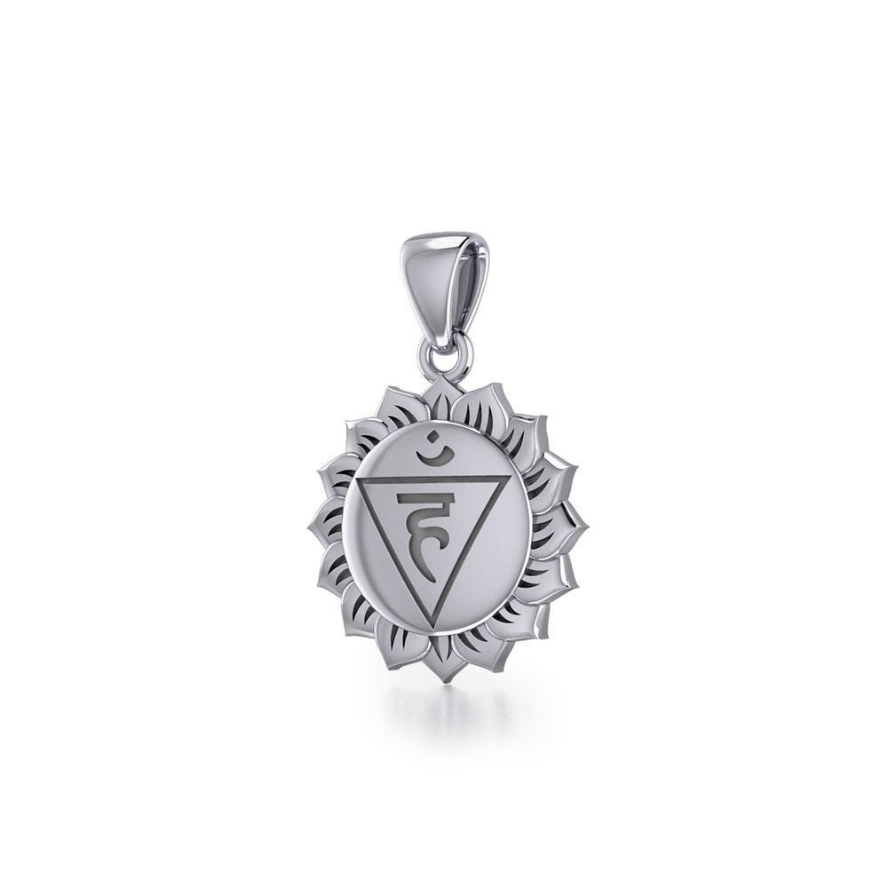 Vishuddha Throat Chakra Sterling Silver Pendant TPD5626 - Jewelry