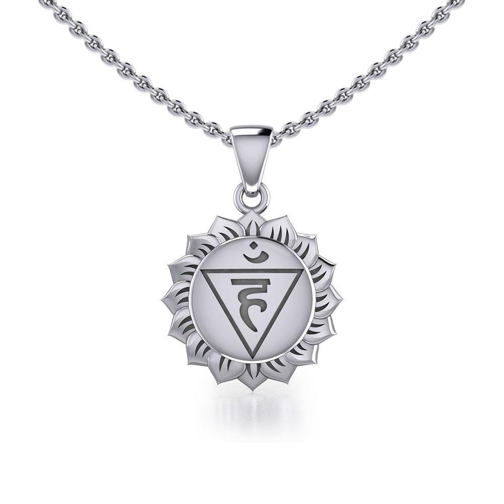 Vishuddha Throat Chakra Sterling Silver Pendant TPD5626 - Jewelry