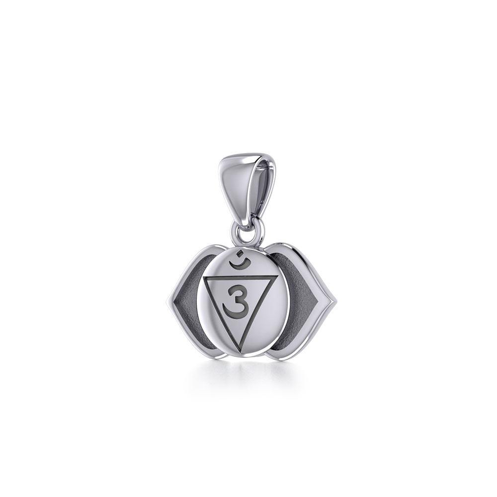 Ajna Third Eye Chakra Sterling Silver Pendant TPD5627 - Jewelry