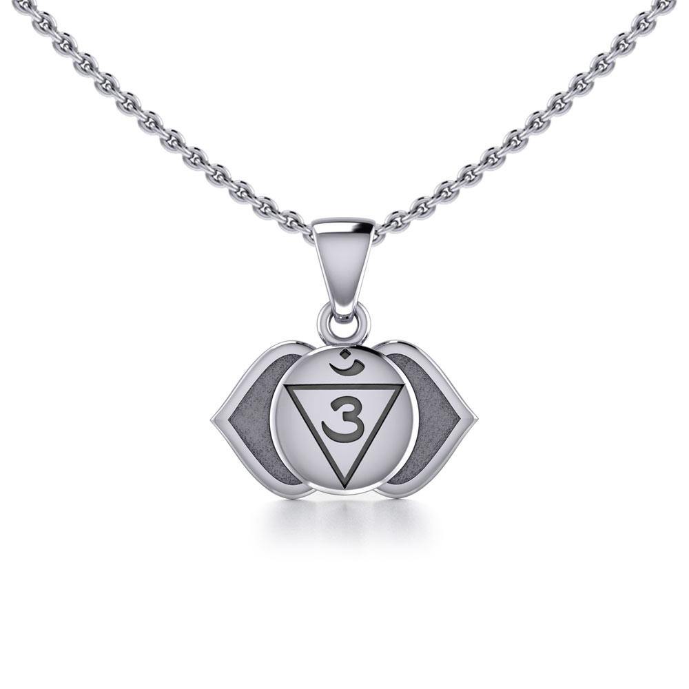 Ajna Third Eye Chakra Sterling Silver Pendant TPD5627 - Jewelry