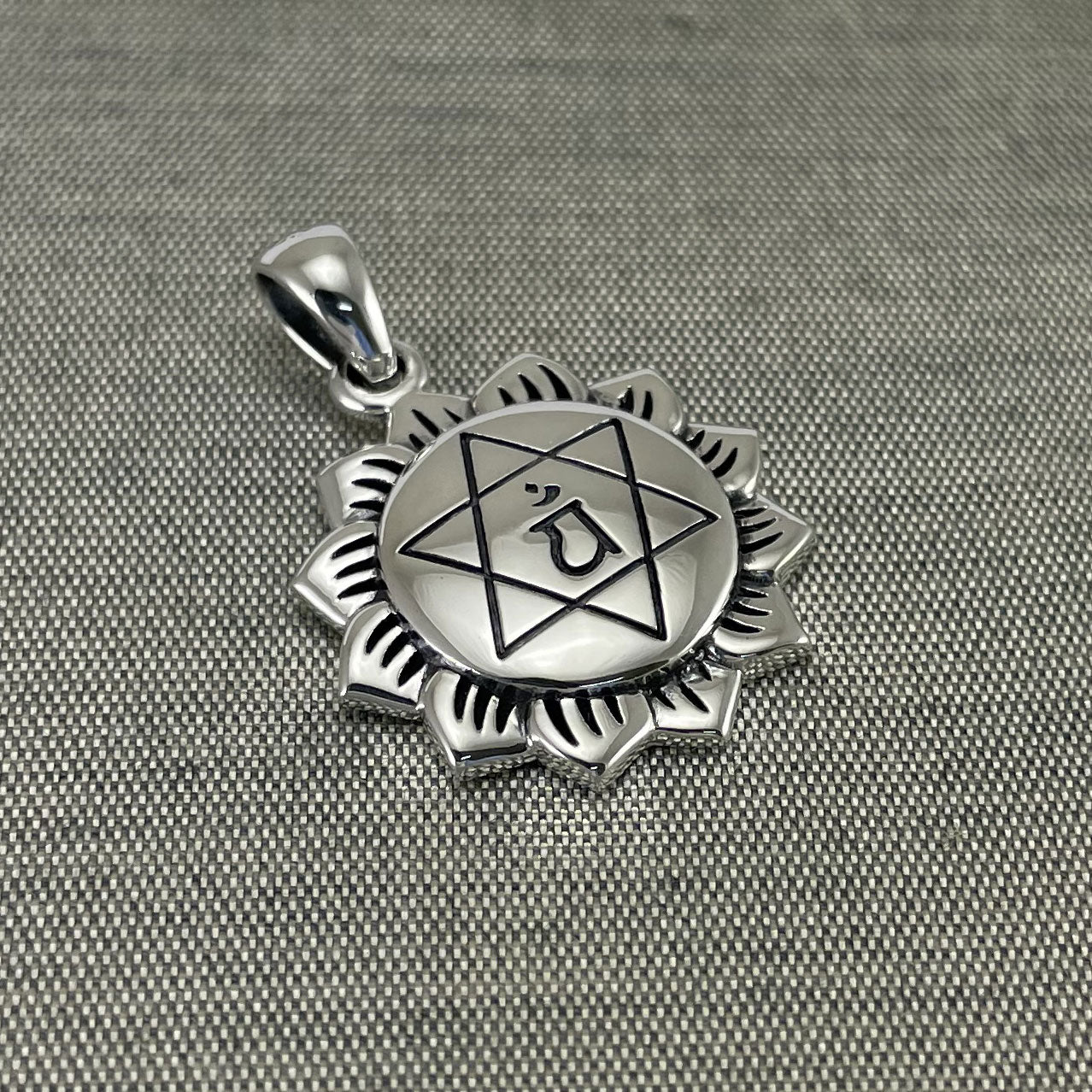 Anahata Heart Chakra Sterling Silver Pendant TPD5628