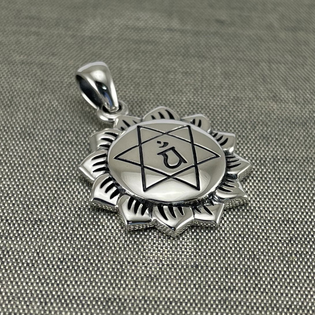 Anahata Heart Chakra Sterling Silver Pendant TPD5628