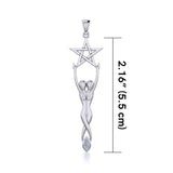 Twin Goddess with Pentacle Silver Pendant TPD5658 - Magicksymbols