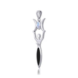 Triple Goddess with Gemstone Silver Pendant TPD5659 - Jewelry