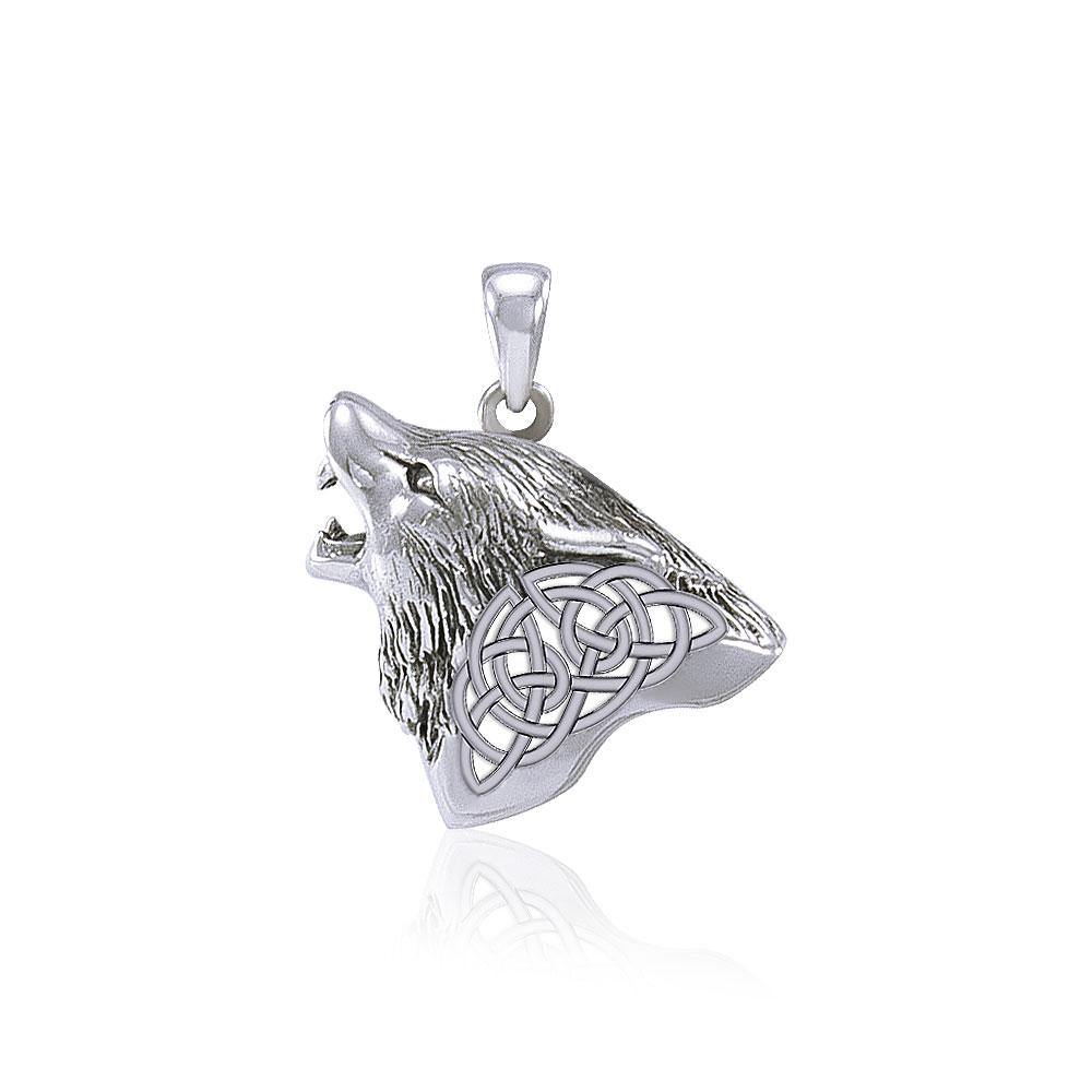 Celtic Wolf Silver Pendant TPD5662 - Jewelry