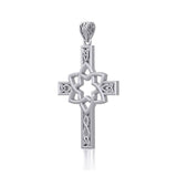 Mandala on Celtic Cross Silver Pendant TPD5665 - Jewelry