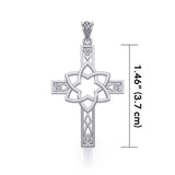 Mandala on Celtic Cross Silver Pendant TPD5665 - Jewelry