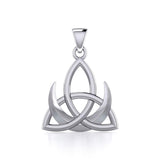 Crescent Moon with Celtic Trinity Silver Pendant TPD5667 - Jewelry