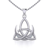 Crescent Moon with Celtic Trinity Silver Pendant TPD5667 - Jewelry