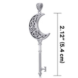 Crescent Moon Spiritual Enchantment Key Silver Pendant TPD5673
