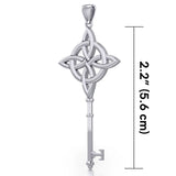 Celtic Four Point Knot Spiritual Enchantment Key Sterling Silver Pendant TPD5675