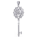 Celtic Triquetra Spiritual Enchantment Key Silver Pendant TPD5676