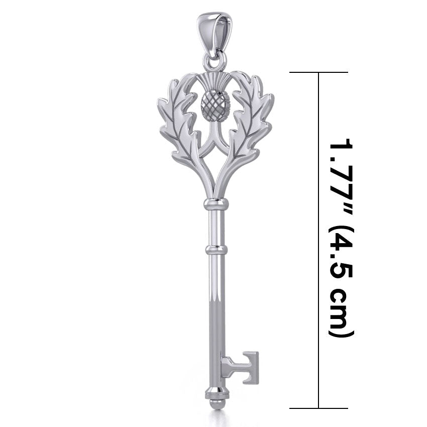 Thistle Spiritual Enchantment Key Silver Pendant TPD5682