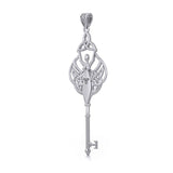 Celtic Trinity Goddess Spiritual Enchantment Key Silver Pendant TPD5684