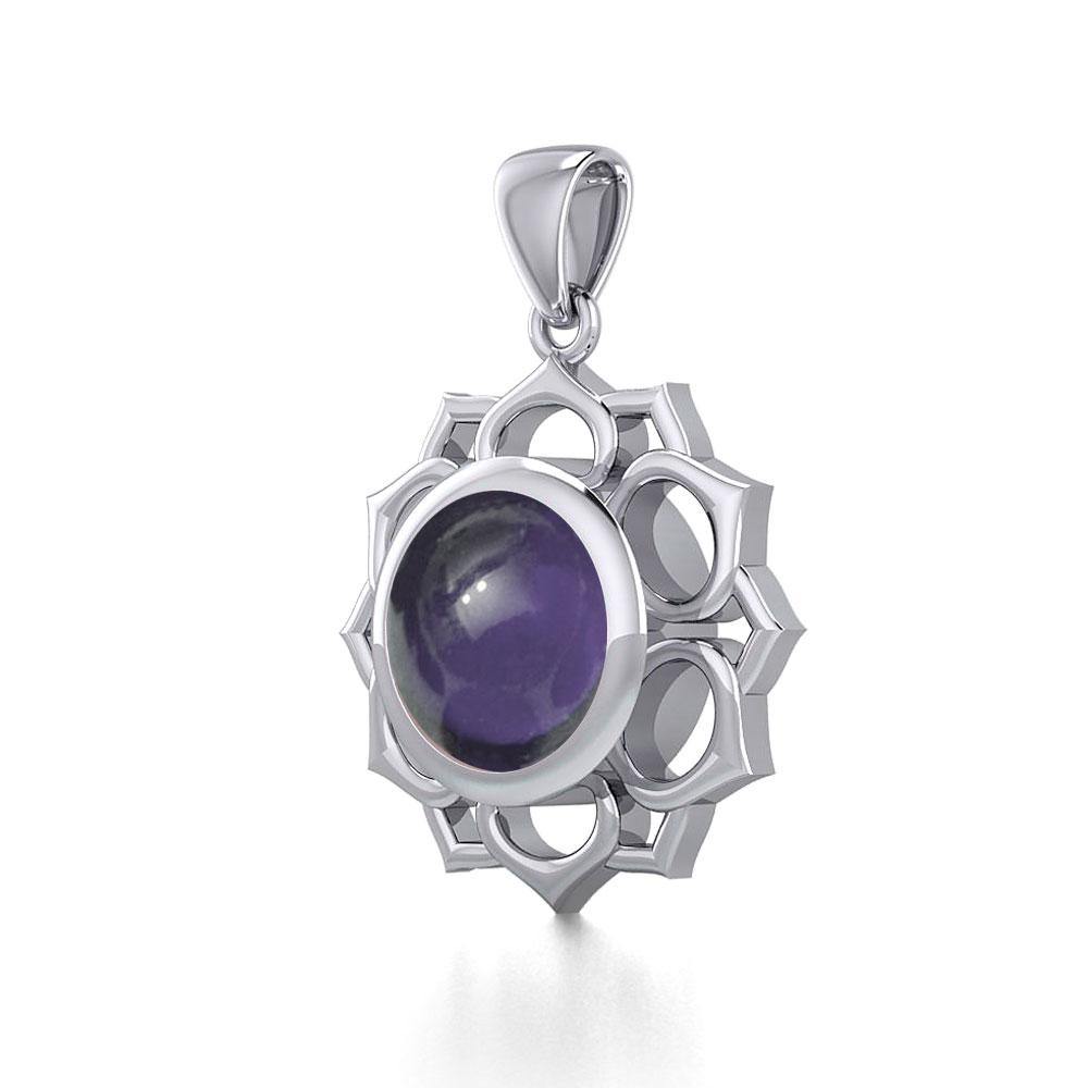 Chakra Silver Pendant with Large Stone TPD5687 - Jewelry