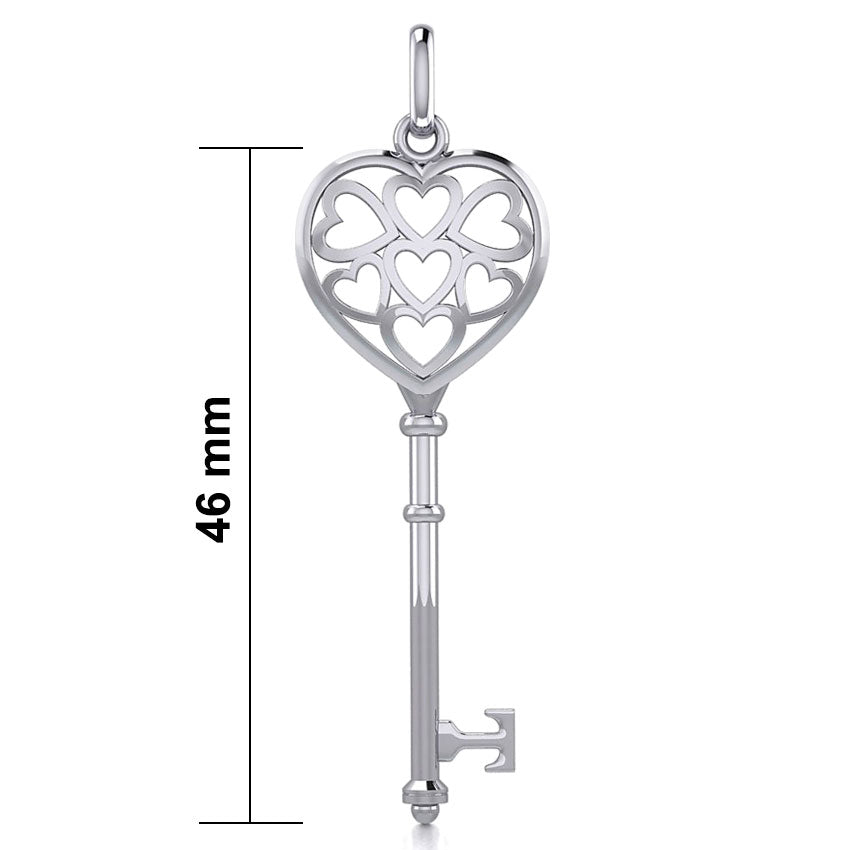 Heart Spiritual Enchantment Key Silver Pendant TPD5709