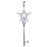 Pentagram Spiritual Enchantment Key Sterling Silver Pendant with Gem TPD5713