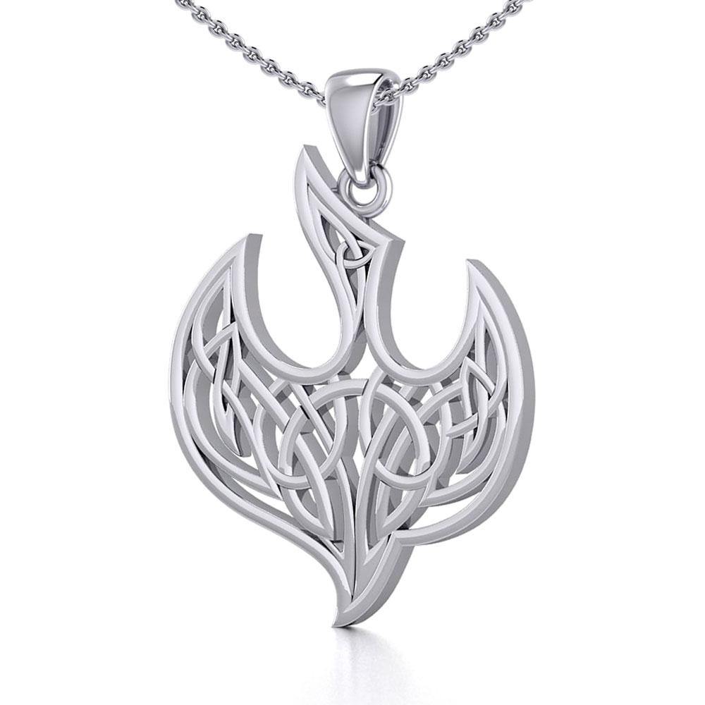 Celtic Knotwork Bird Silver Pendant TPD5716 - Jewelry