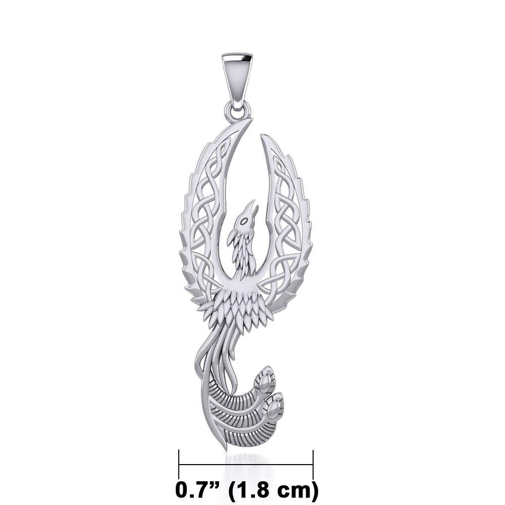 Mythical Celtic Phoenix Silver Pendant TPD5724 - Jewelry
