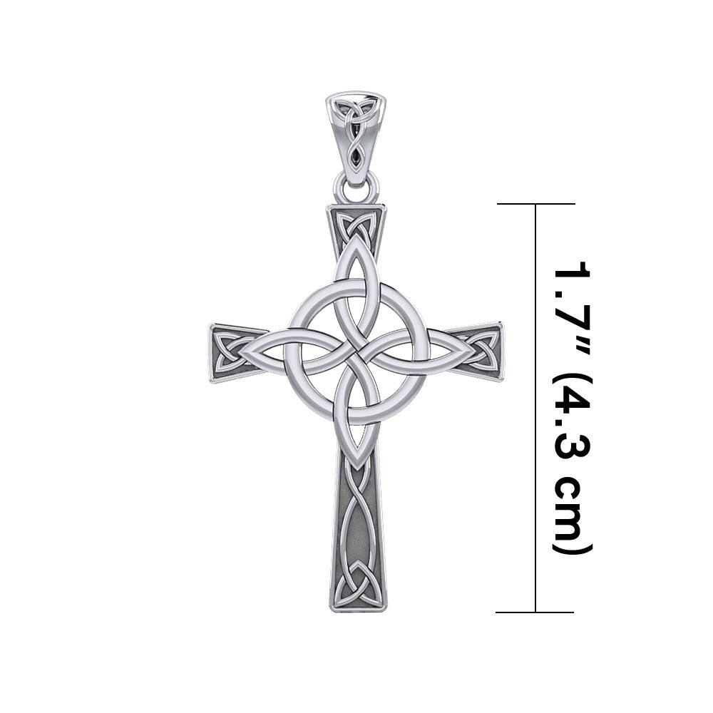 Celtic Cross with Four Point Knot Sterling Silver Pendant TPD5811